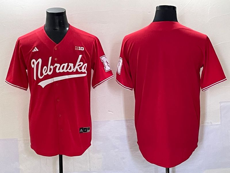 Men Nebraska Cornhuskers Blank Red 2025 Joint Name NCAA Jersey style 1->ncaa teams->NCAA Jersey